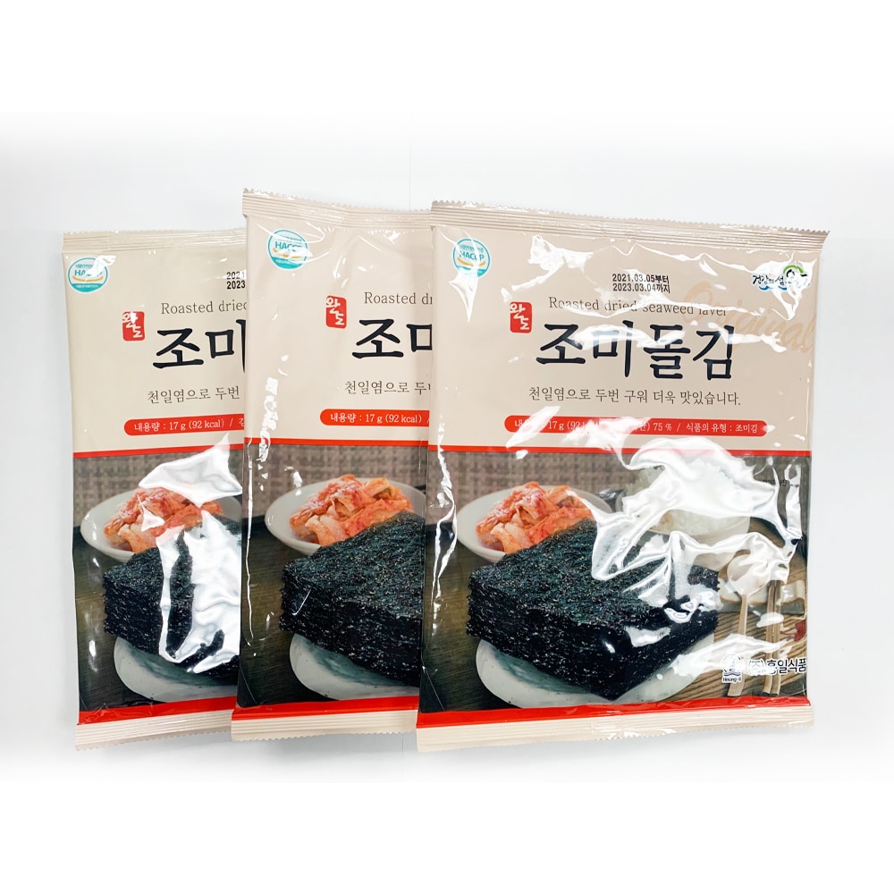 [흥일식품] 조미구이 돌김 1봉(6매) x 3봉